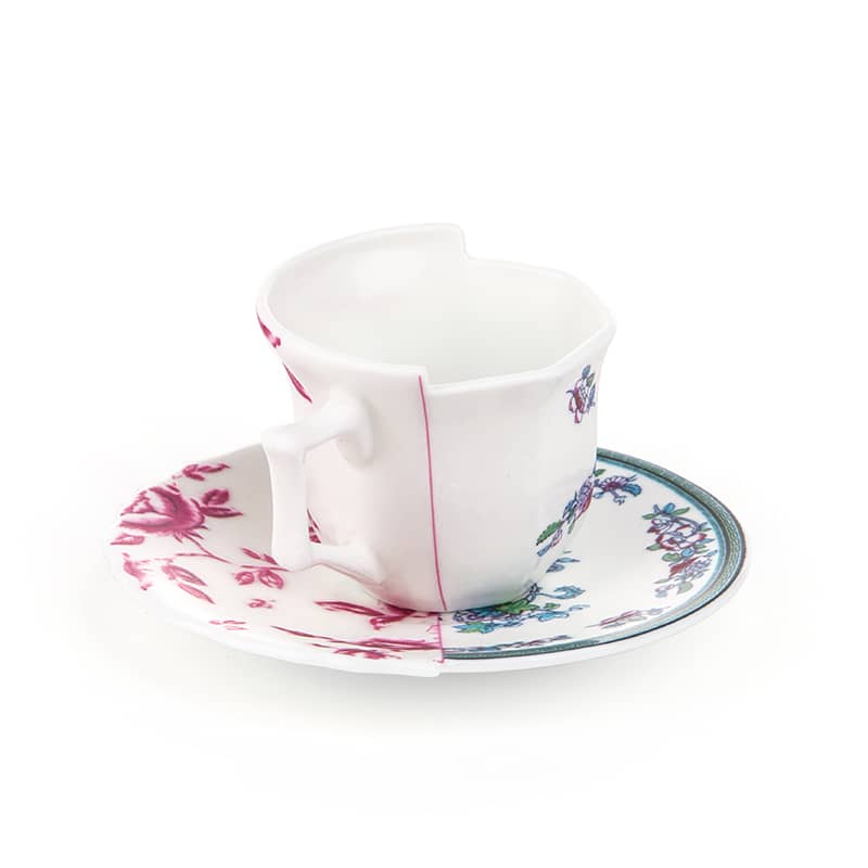 Hybrid-leonia coffe' cup with saucer in porcelain