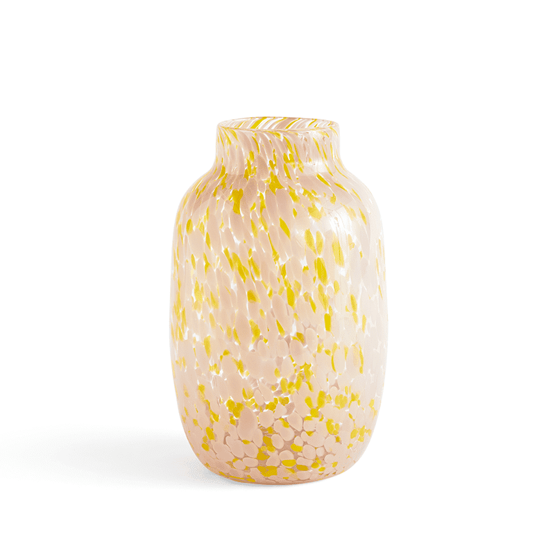 Splash Vase Round L - Light pink and yellow