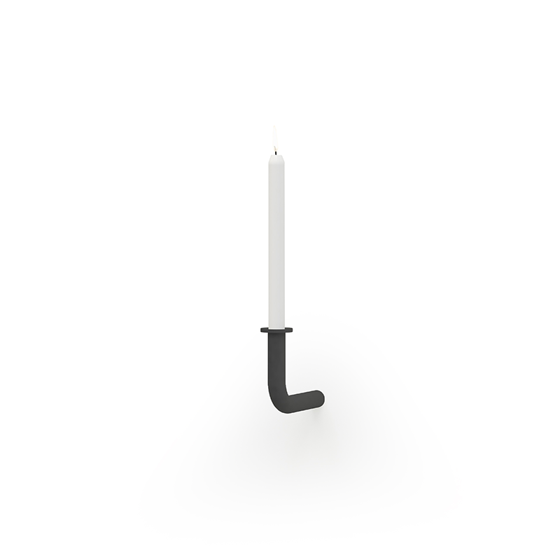 Wall Of Flame Small candleholder - Dark grey