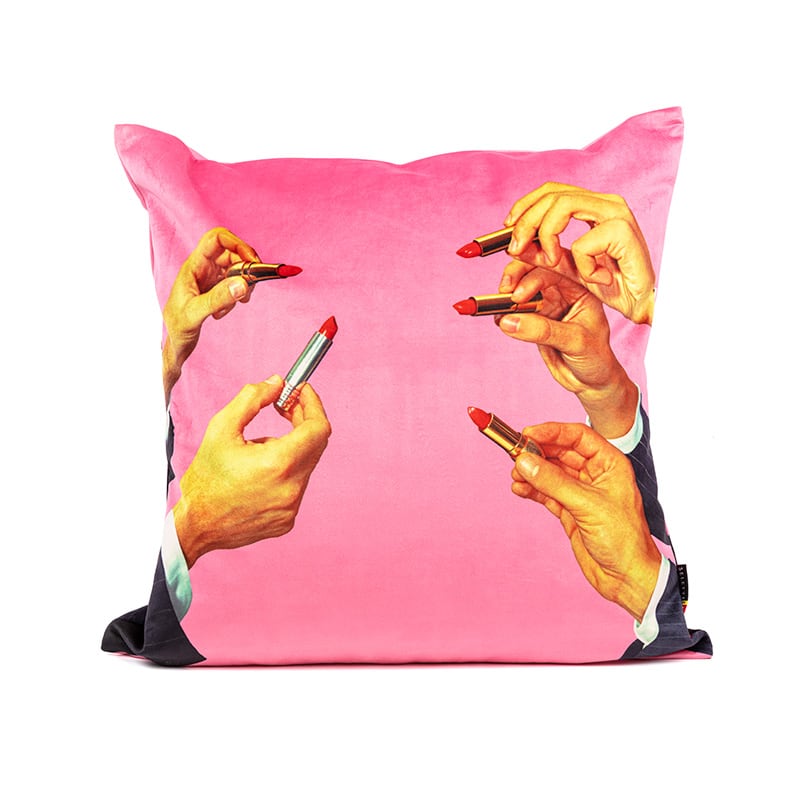 Toiletpaper cushion with plume padding - Lipstickspink