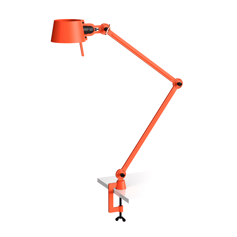 Bolt bureaulamp 2arm clamp - Striking orange