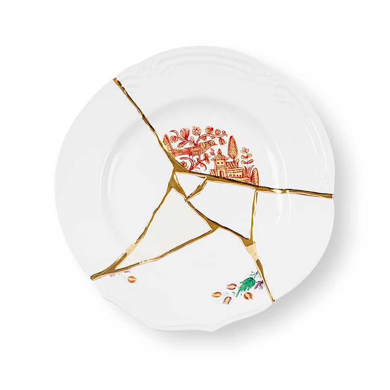 Kintsugi-n'1 dinner plate in porcelain Kintsugi-n'1 dinner plate in porcelain