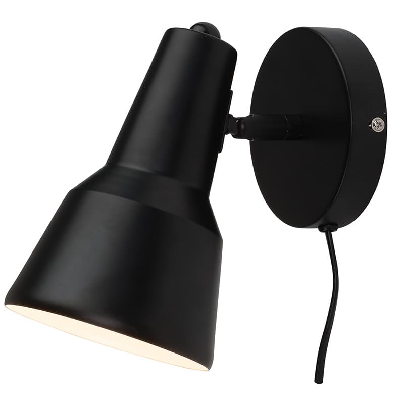 Wandlamp ijzer Valencia 22x20cm - Zwart