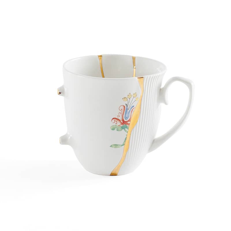 Kintsugi-n'2 mug in porcelain 8,5 cm