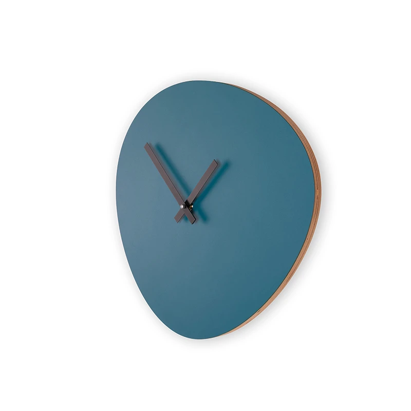 Wall clock pebble - Petrol blue/deep black
