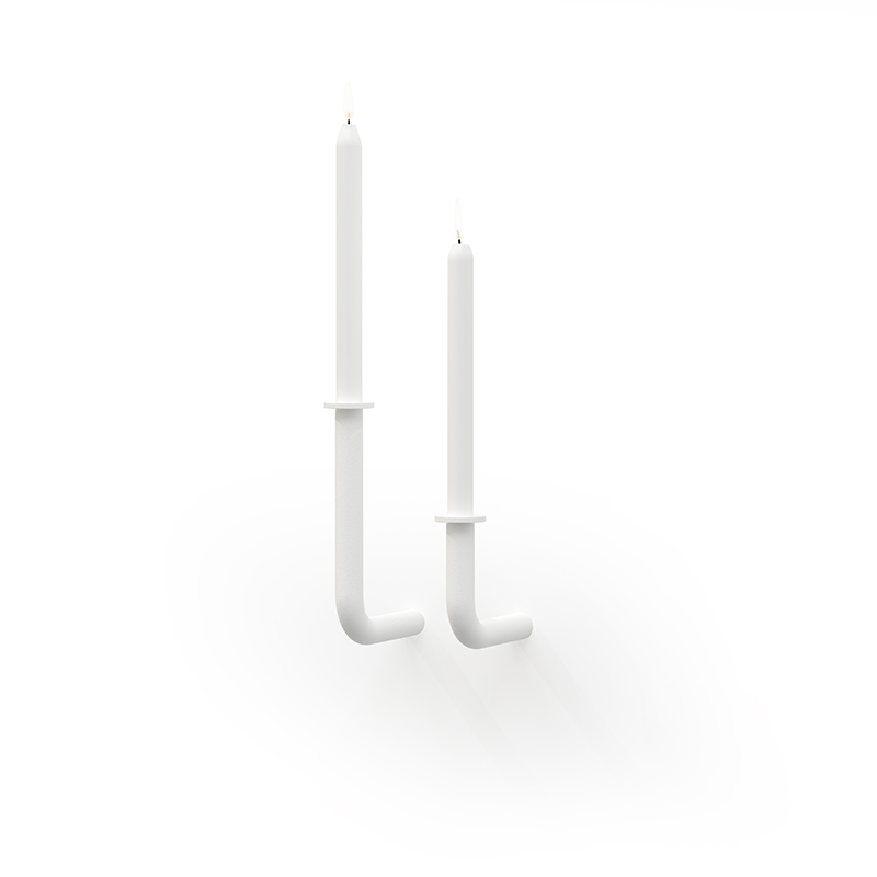 Wall Of Flame Small candleholder - White