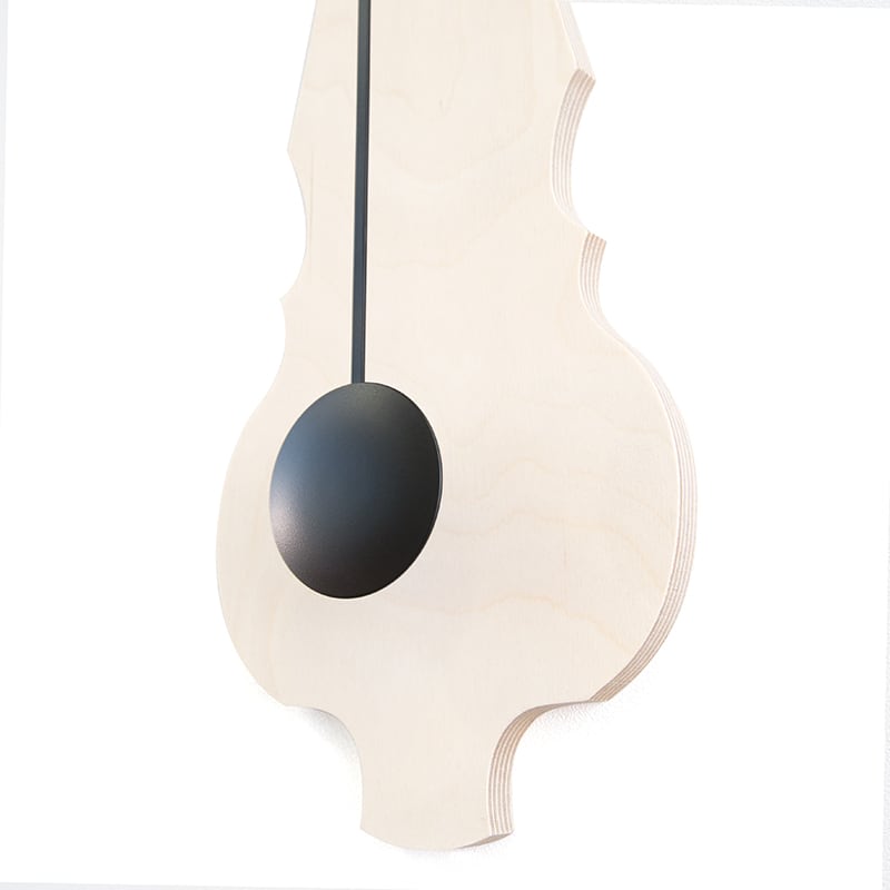 Wall clock pendulum large - Bare wood/deep black