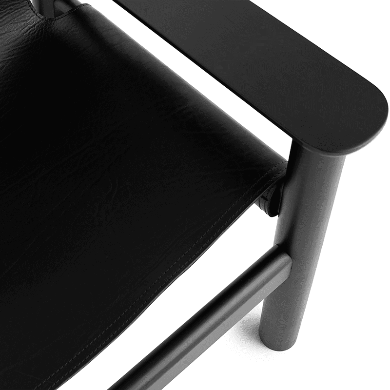 Bernard fauteuil - Leather: Black / Frame: Deep Black