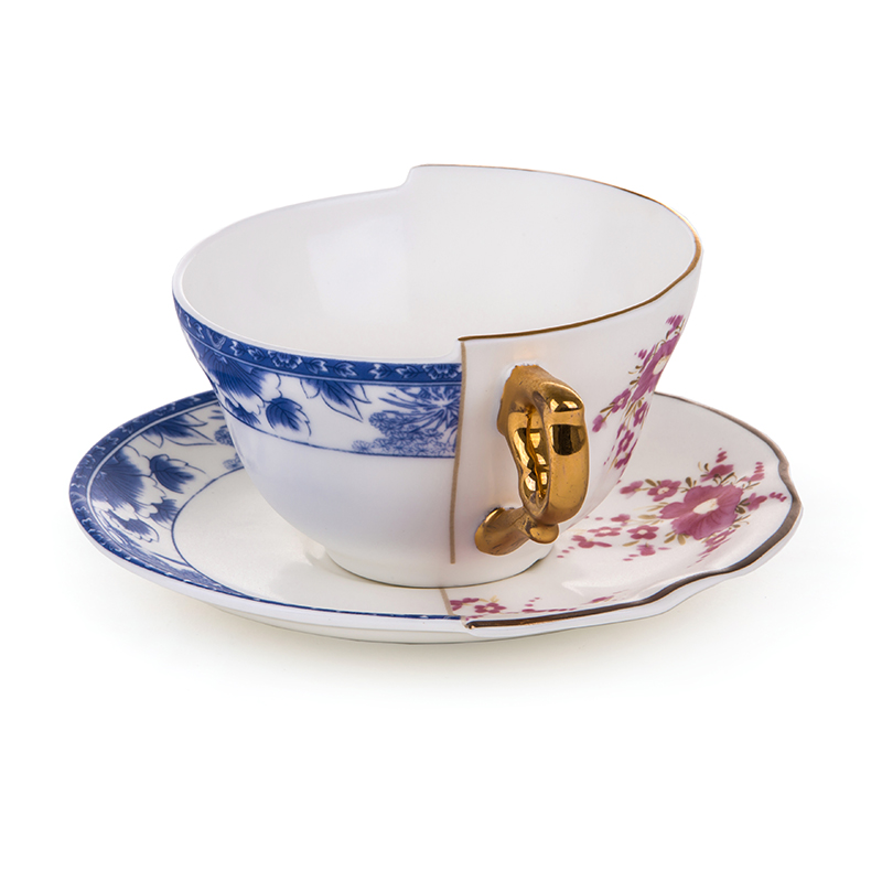 Hybrid-zenobia teacup with saucer in porcelain