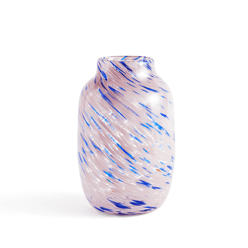 Splash Vase Round L - Light pink and blue