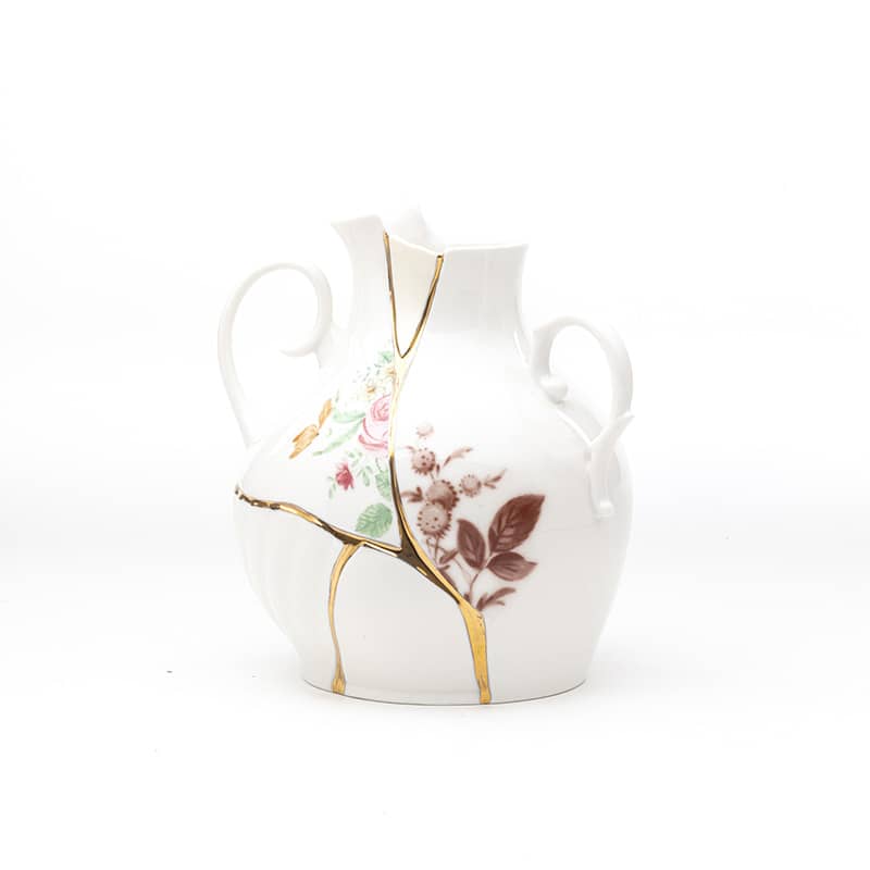 Kintsuji vase in porcelain 19 cm