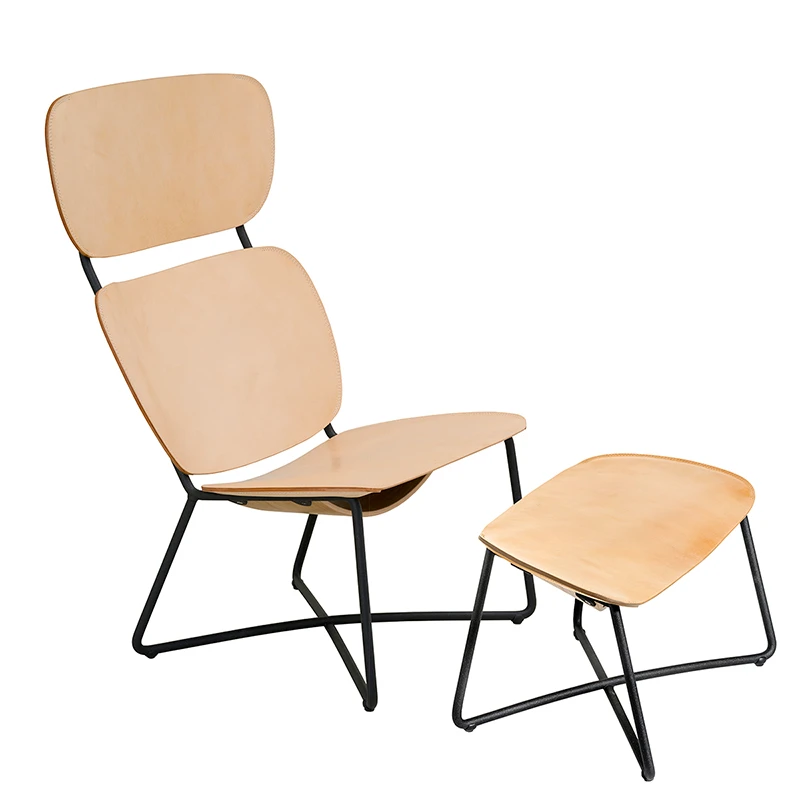 Miller High + Ottoman - Naturel seat/black frame