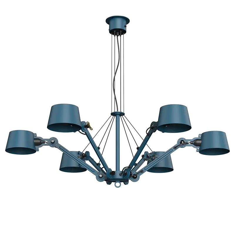 Bolt chandelier hanglamp 6 arm - Thunder blue