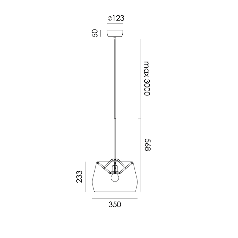 Atlas d350 hanglamp glass - Neutral grey