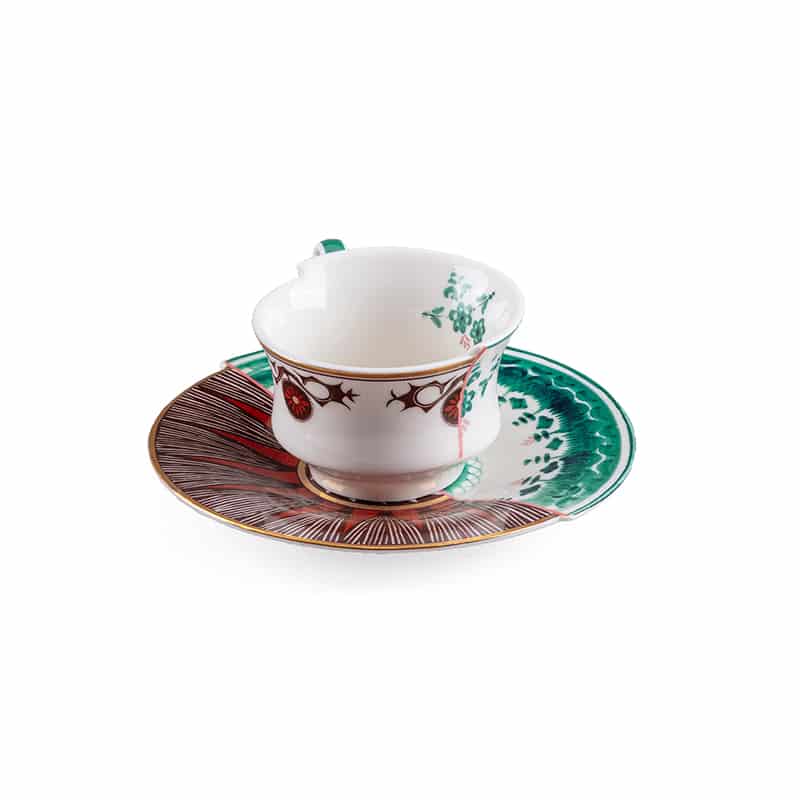 Coffee cup with saucer in porcelain hybrid - Chucuito