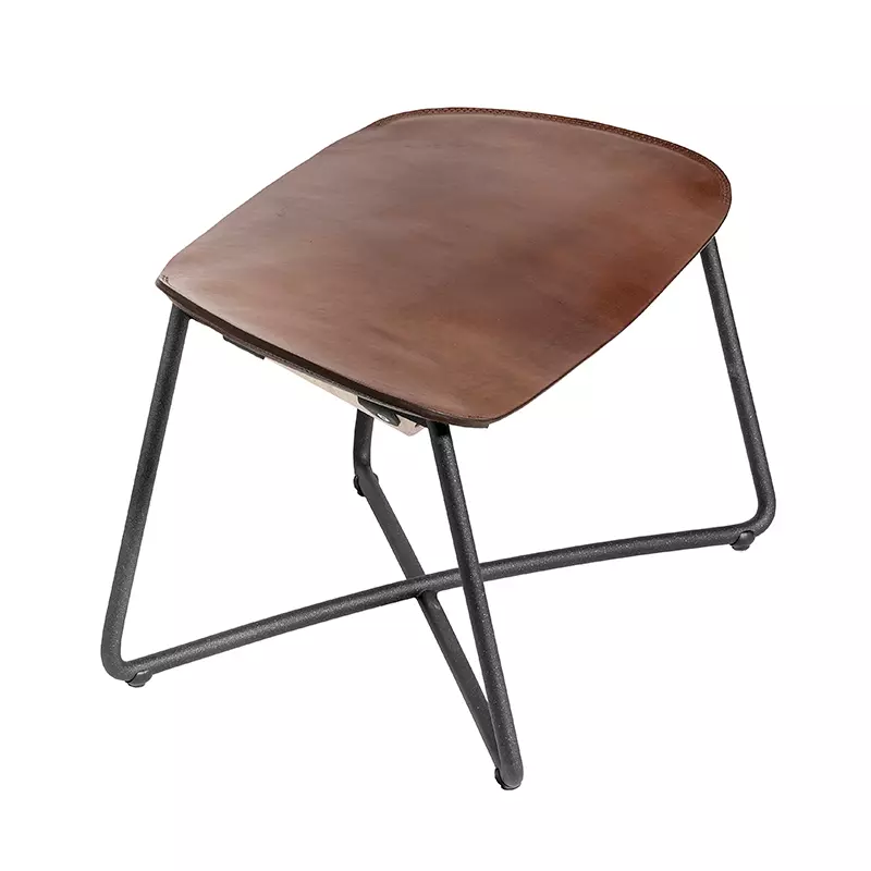 Miller lounge chair + Ottoman - Dark brown seat/black frame
