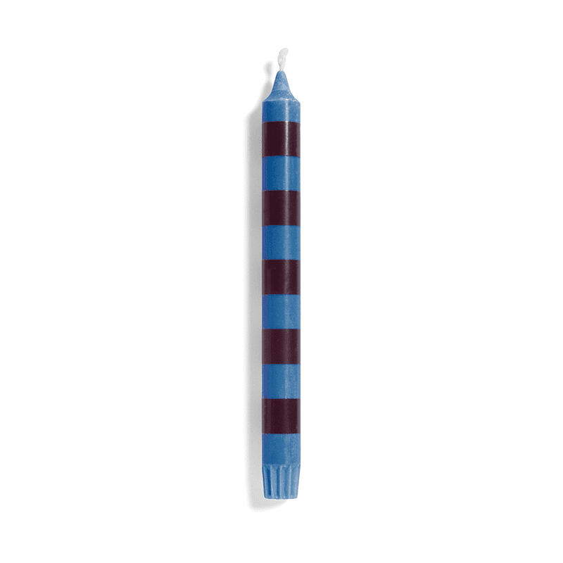 Stripe Candle - Blue and bordeaux