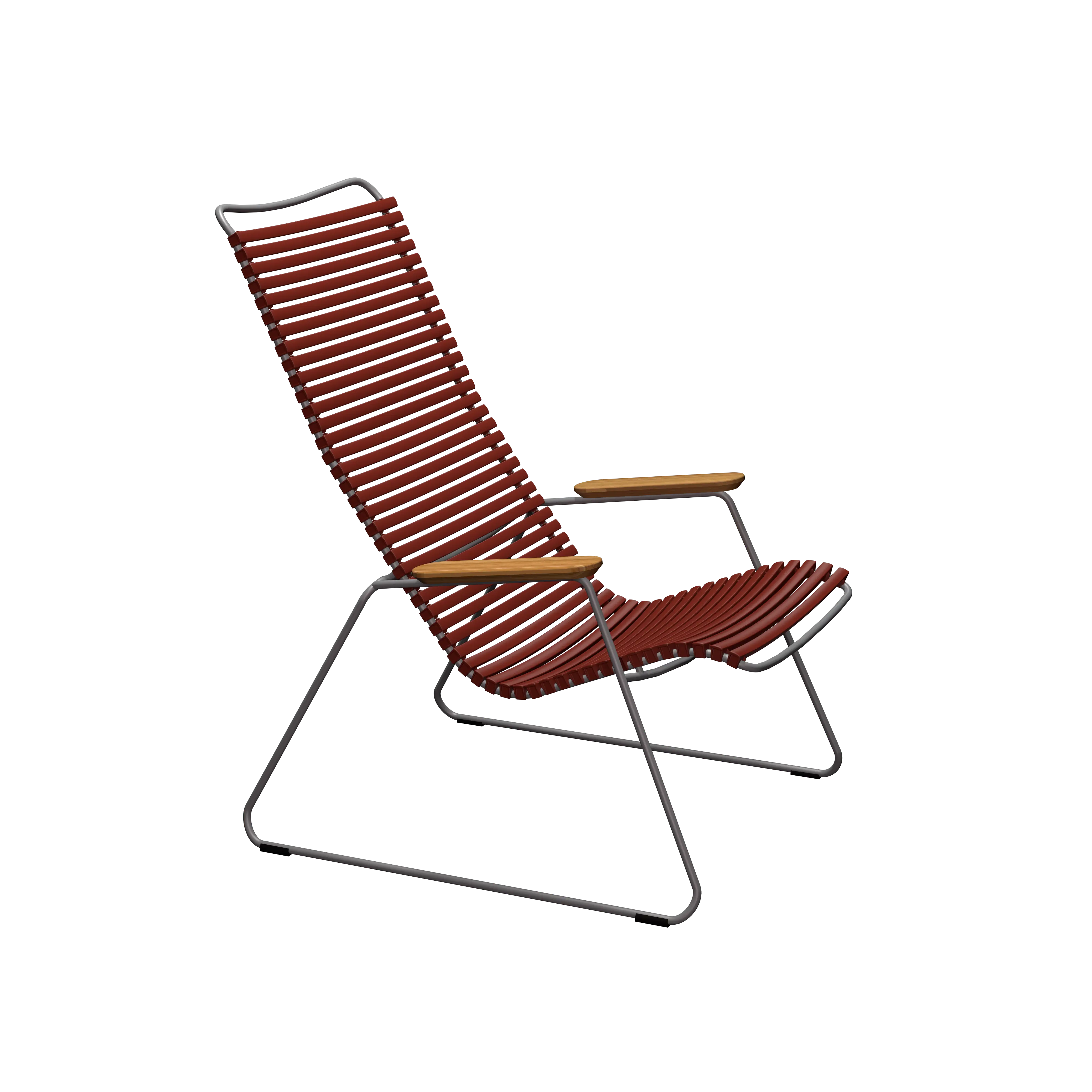 Click lounge chair - Paprika, bamboo armrests