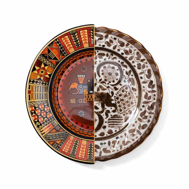 Dinner plate in porcelain hybrid - Mitla