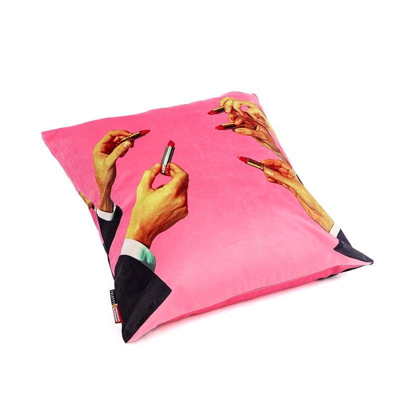 Toiletpaper cushion with plume padding - Lipstickspink