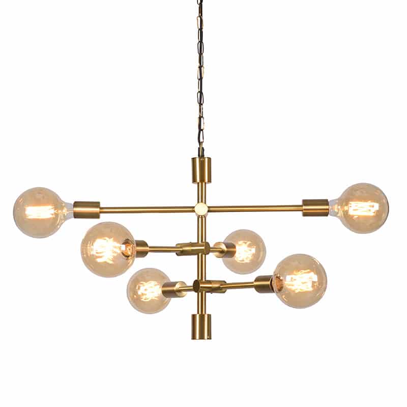 Hanglamp ijzer N- Ashville 3-arm 60x52x48cm - Goud