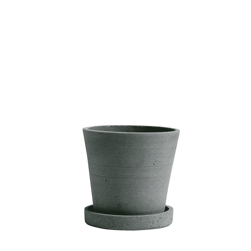 Flowerpot with Saucer S - Green