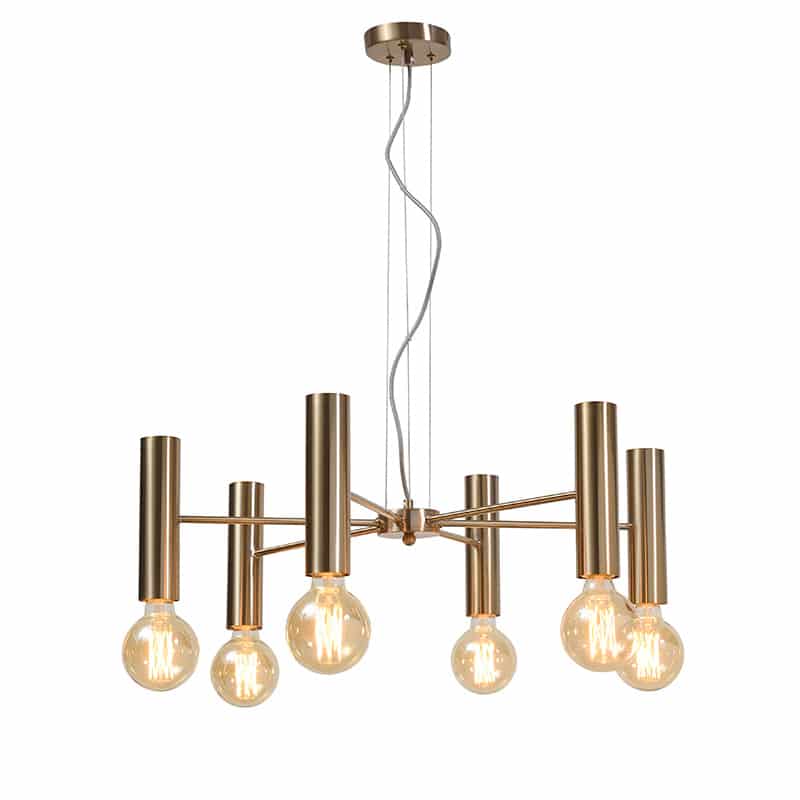 Kroonluchter ijzer Cannes 6-arm dia68,5x20 cm - Goud
