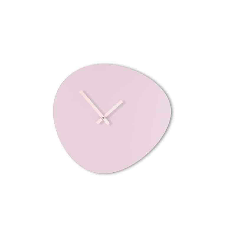 Wall clock pebble - Soft lilac/off white