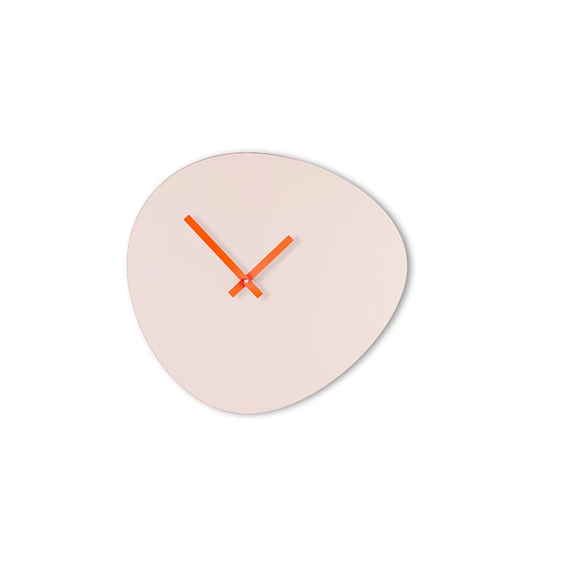 Wall clock pebble - Sandy grey/neon orange