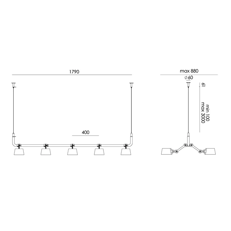 Bolt 10-pack hanglamp - Lightning white