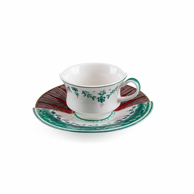 Coffee cup with saucer in porcelain hybrid - Chucuito