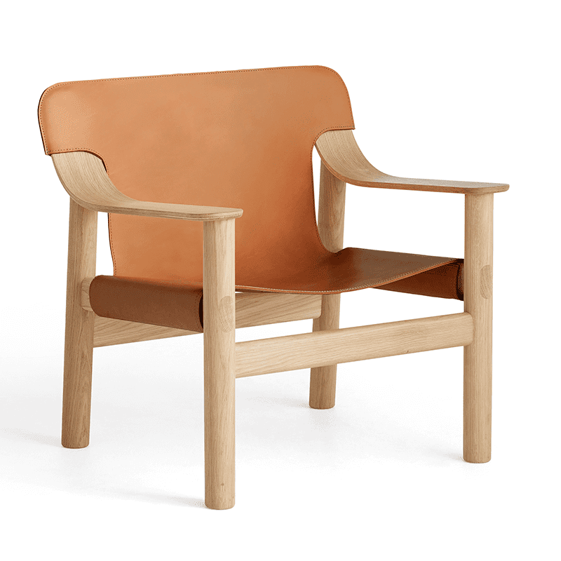Bernard fauteuil - Leather: Brandy / Frame: Oak