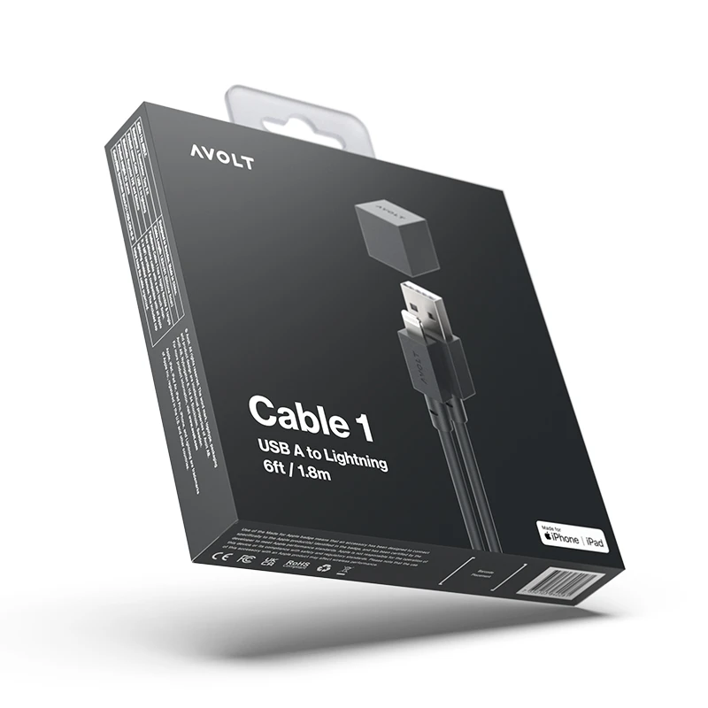 Cable 1 (USB A to lightning) - Stockholm Black