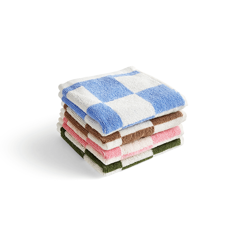 Check wash cloth - Sky blue