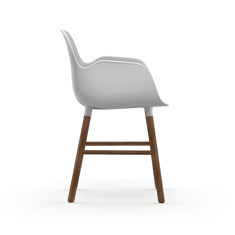 Form Armchair White/Walnut