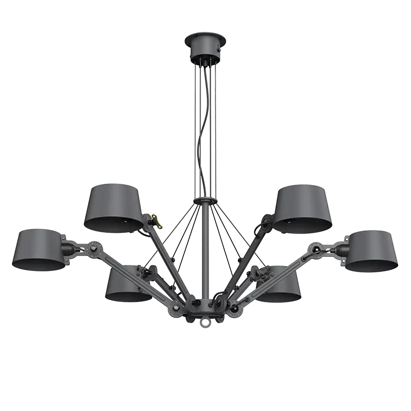 Bolt chandelier hanglamp 6 arm - Midnight grey