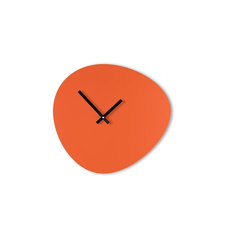 Wall clock pebble - Rusty red/deep black