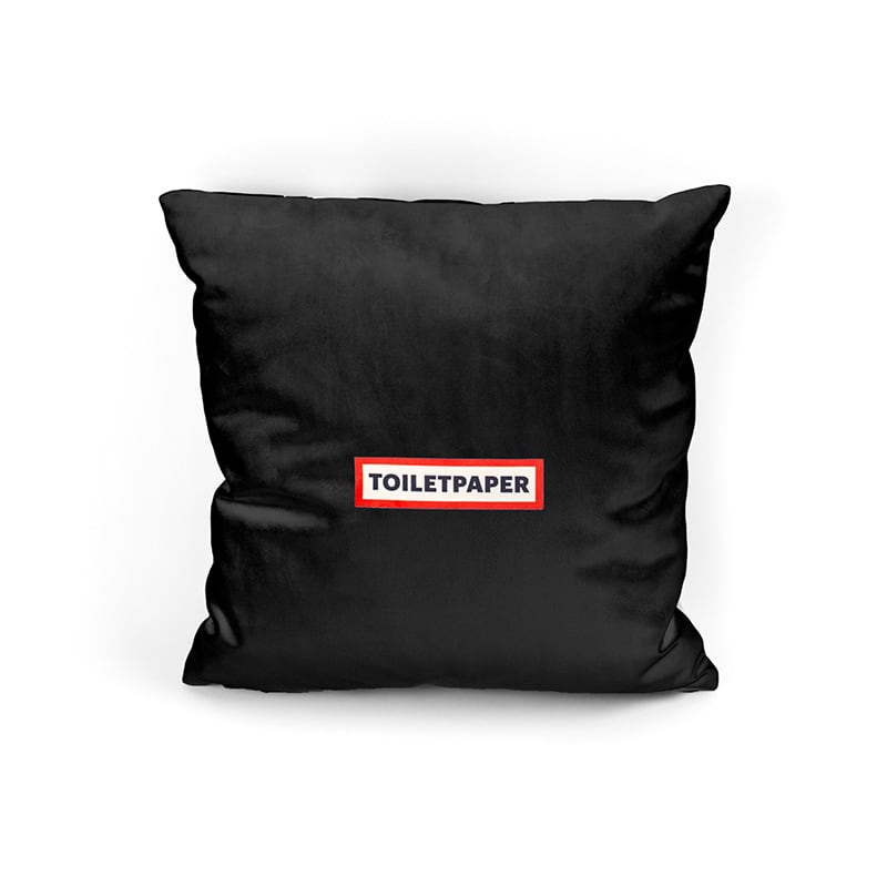 Polyester cushion with plume pad. toiletpaper - Lipsticks black