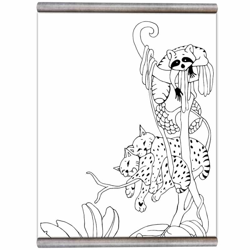 Krijtbord magneet behang jungle premium- Wasbeer