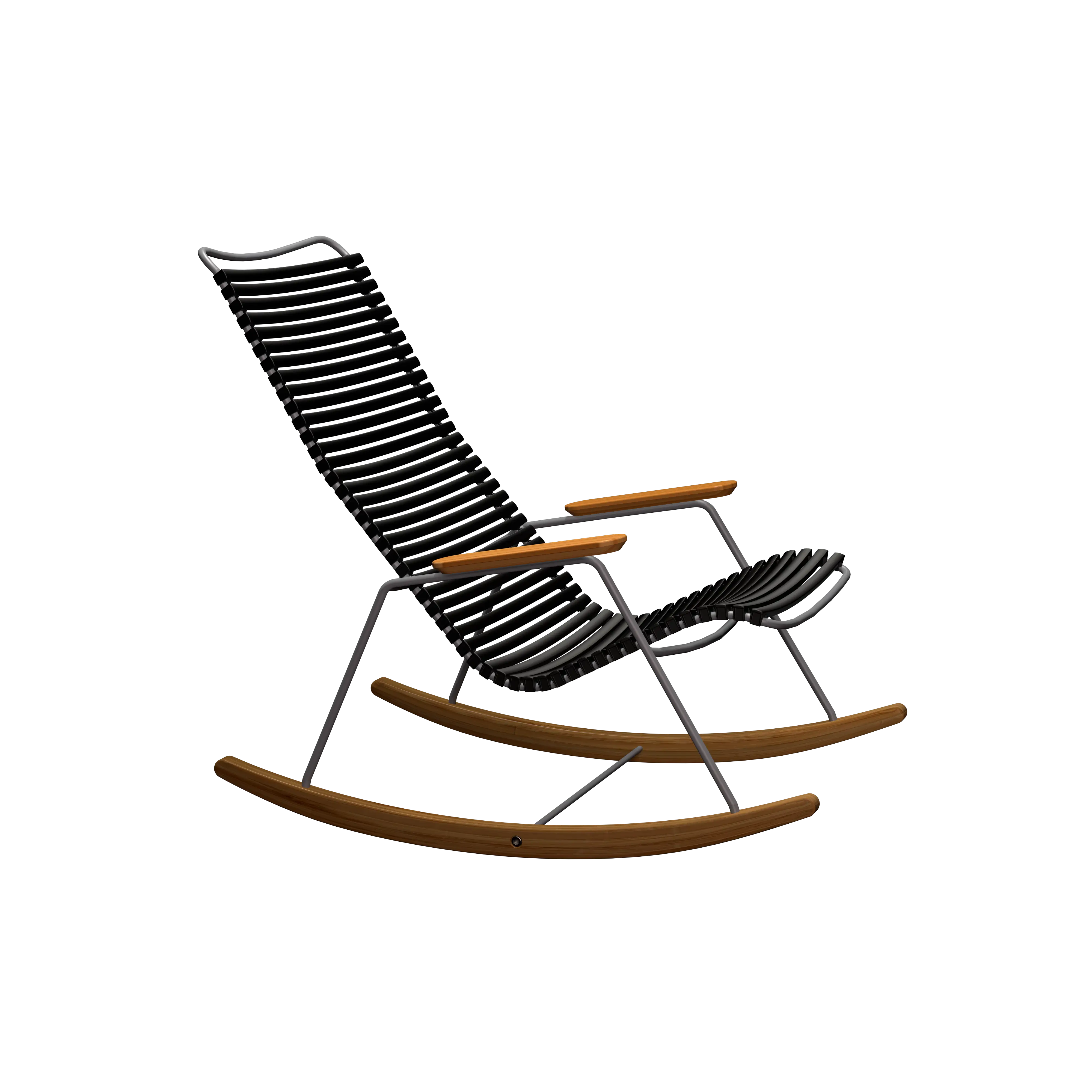 Click rocking chair - Black, bamboo armrests