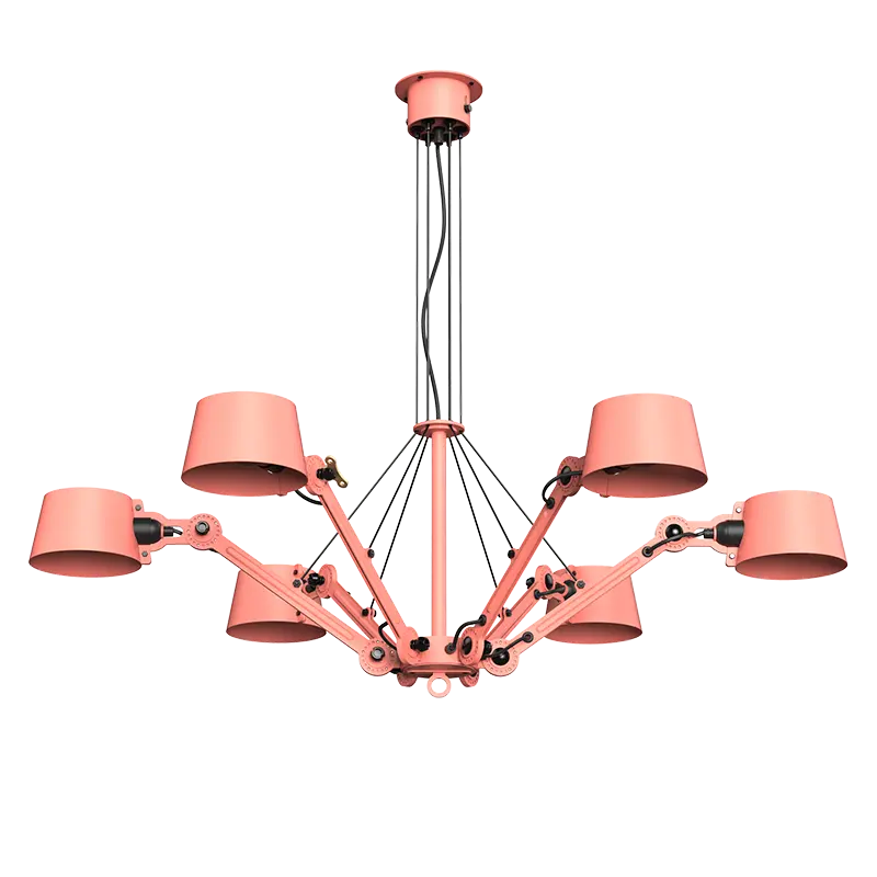 Bolt chandelier hanglamp 6 arm - Daybreak rose