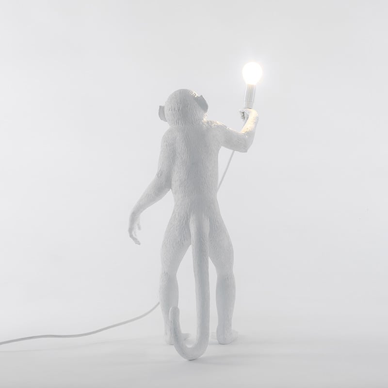 Monkey tafellamp standing - White