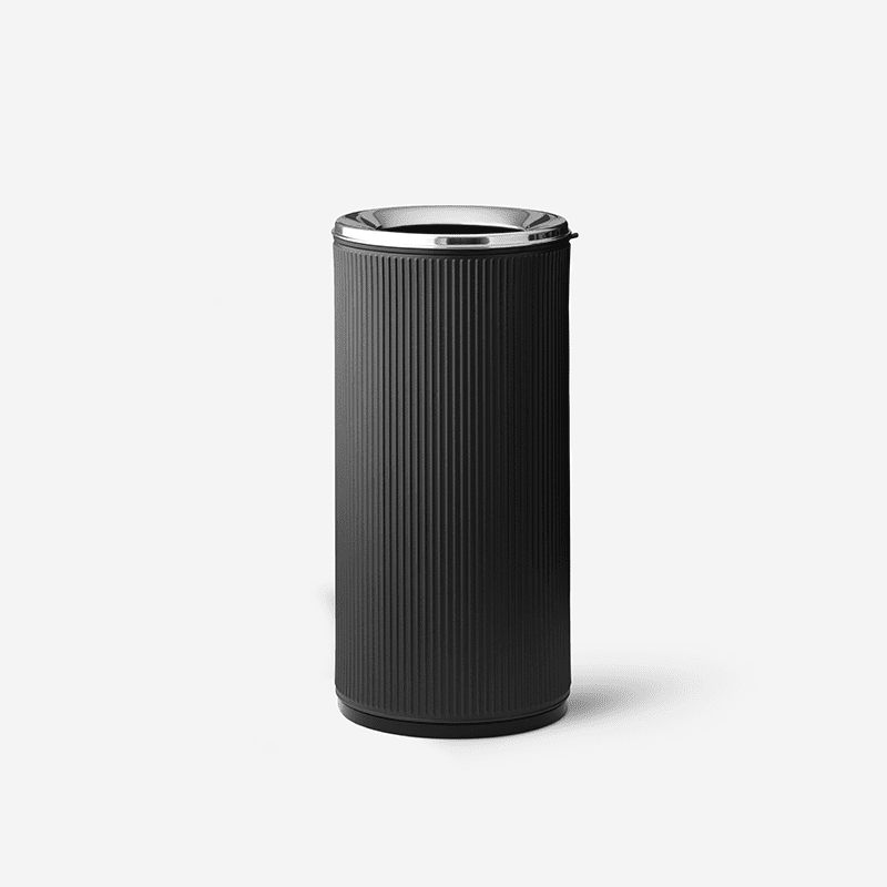 Vipp 18 Open top bin, black with polished lid