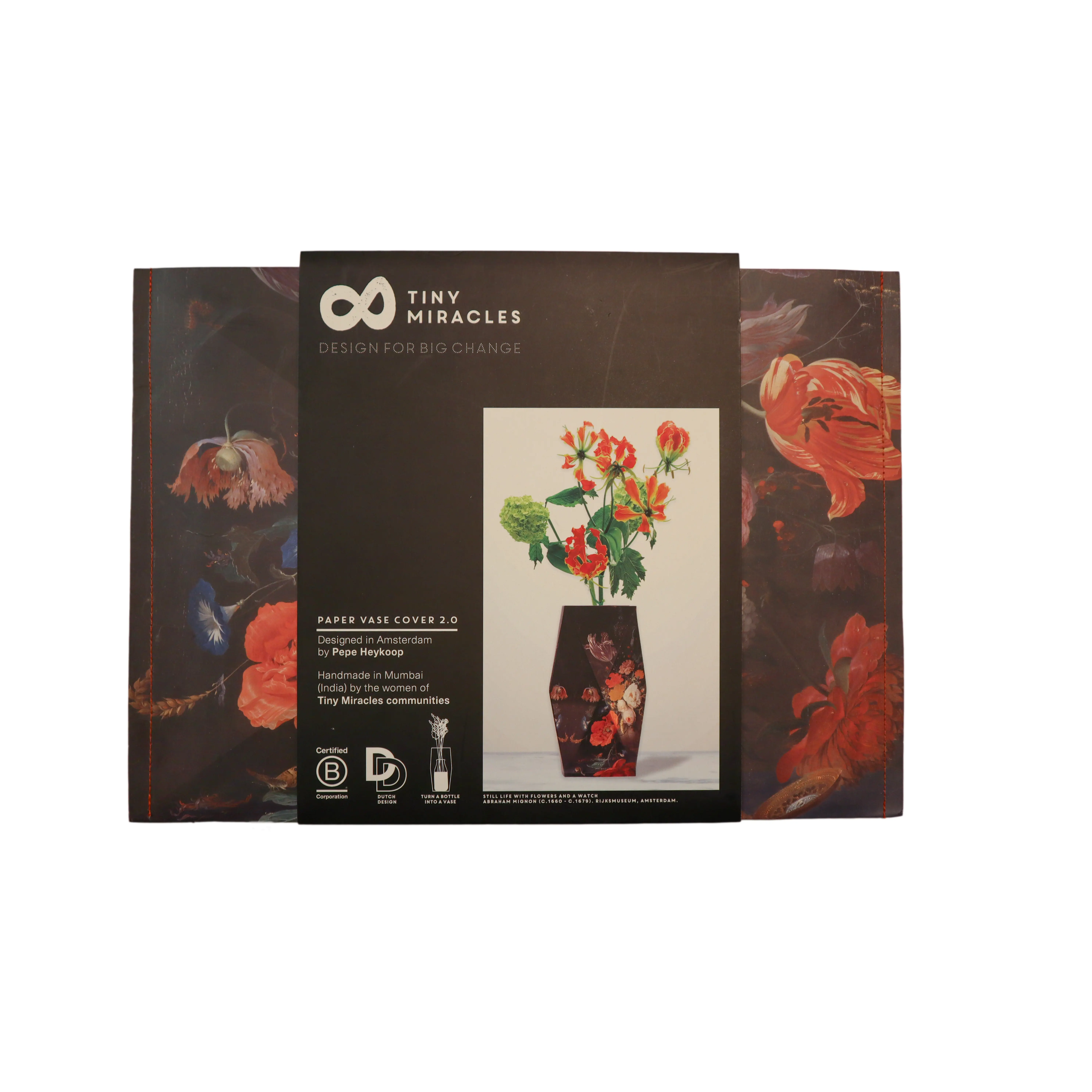 Paper Vase Cover Extra Large - Still Life With Flowers Paper Vase Cover Extra Large - Still Life With Flowers
