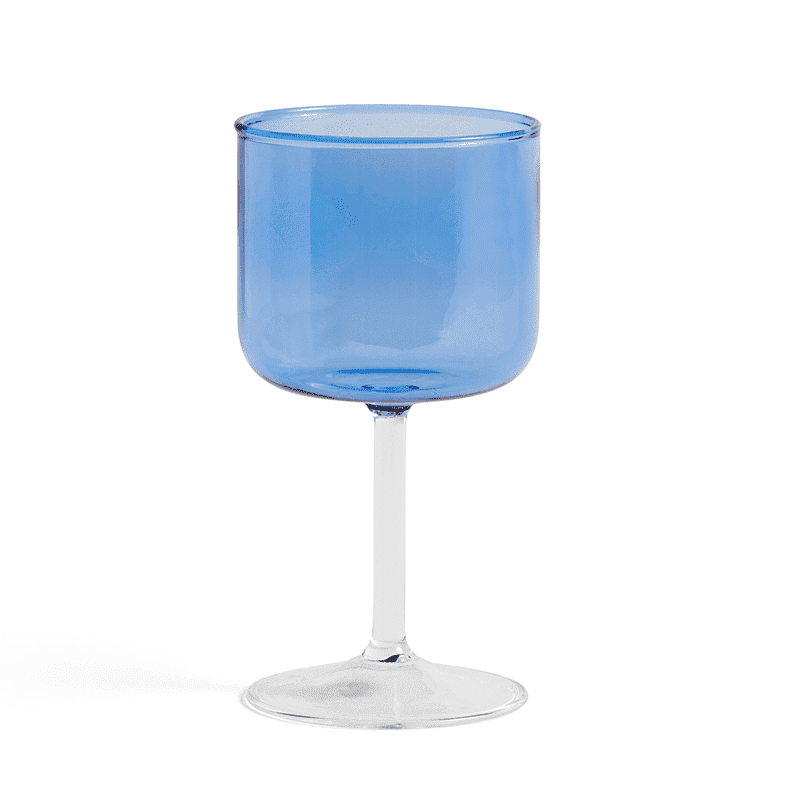 Tint Wine Glass Set of 2 - Blue and clear
