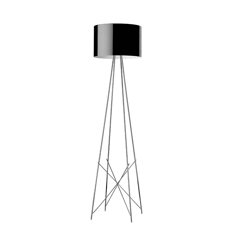 Ray F2 dim vloerlamp c/diff - Metal/nero