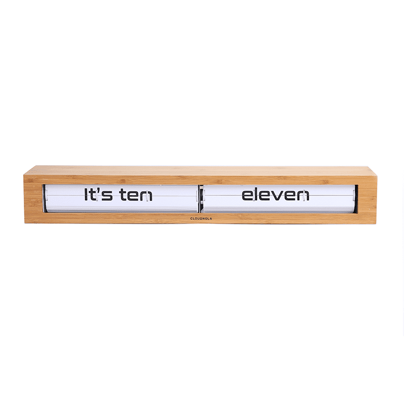 Texttime bamboo flip klok