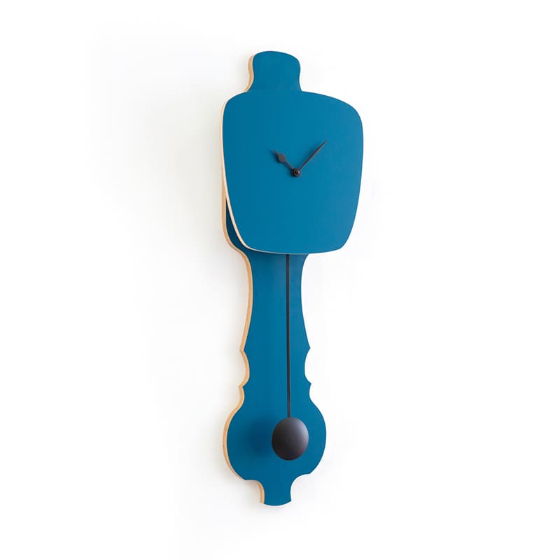 Wall clock pendulum large - Petrol blue/deep black