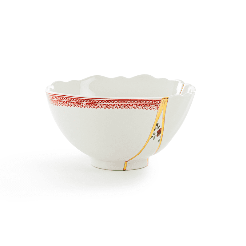 Kintsugi-n'1 fruit bowl in porcelain