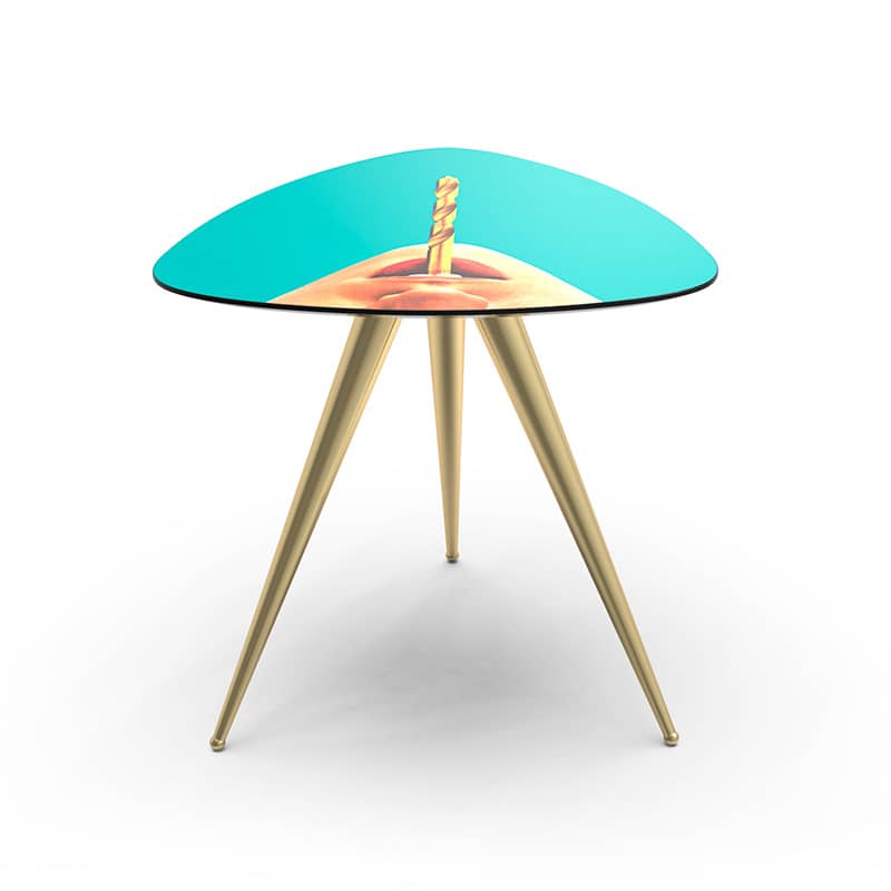 Toiletpaper wooden table with metal legs - Drill